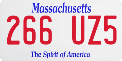 MA license plate 266UZ5