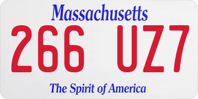 MA license plate 266UZ7