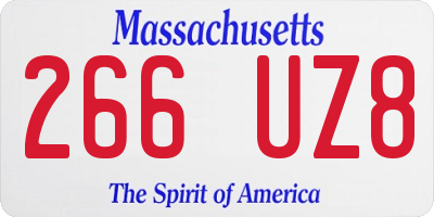 MA license plate 266UZ8