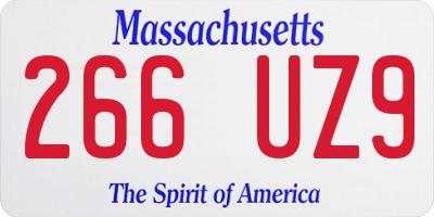 MA license plate 266UZ9