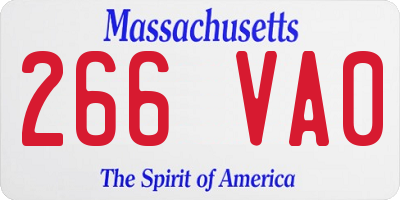 MA license plate 266VA0