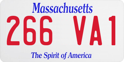 MA license plate 266VA1