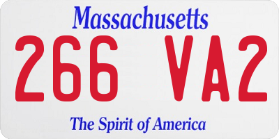 MA license plate 266VA2