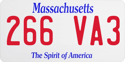 MA license plate 266VA3