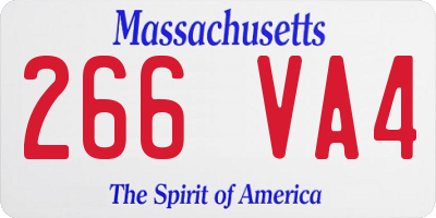 MA license plate 266VA4