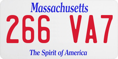 MA license plate 266VA7