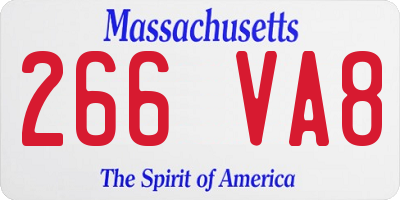 MA license plate 266VA8