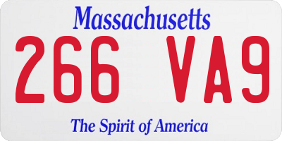 MA license plate 266VA9