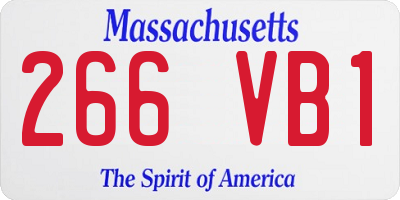 MA license plate 266VB1