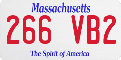 MA license plate 266VB2