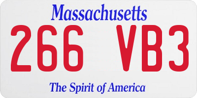 MA license plate 266VB3