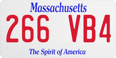 MA license plate 266VB4