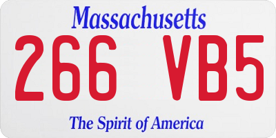 MA license plate 266VB5