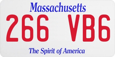 MA license plate 266VB6