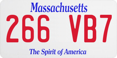 MA license plate 266VB7
