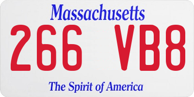 MA license plate 266VB8