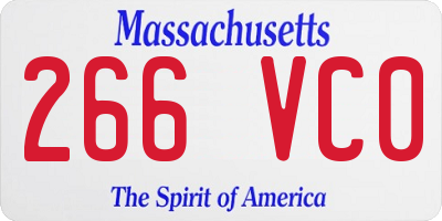 MA license plate 266VC0