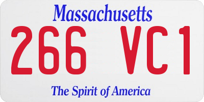 MA license plate 266VC1