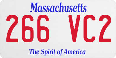 MA license plate 266VC2