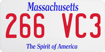 MA license plate 266VC3
