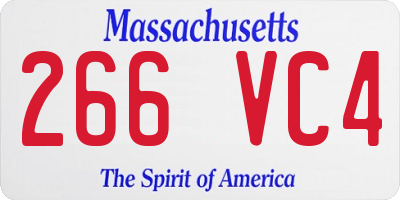 MA license plate 266VC4