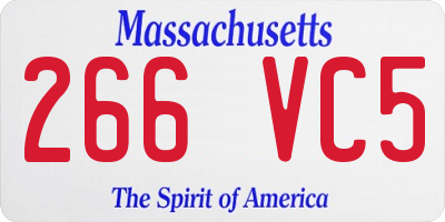 MA license plate 266VC5