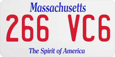 MA license plate 266VC6