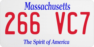 MA license plate 266VC7