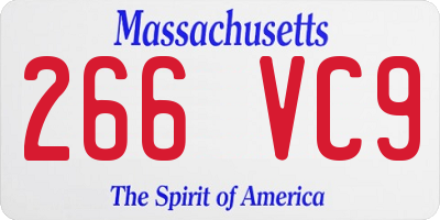 MA license plate 266VC9