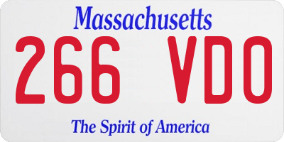 MA license plate 266VD0