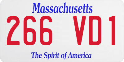 MA license plate 266VD1