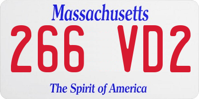 MA license plate 266VD2