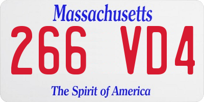 MA license plate 266VD4