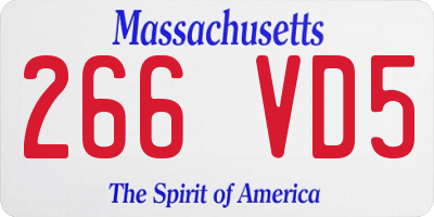 MA license plate 266VD5