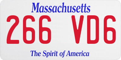 MA license plate 266VD6