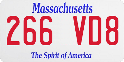 MA license plate 266VD8