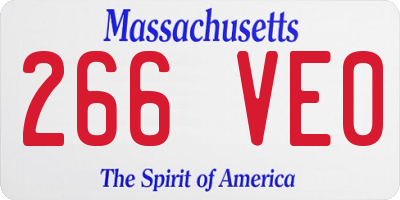 MA license plate 266VE0