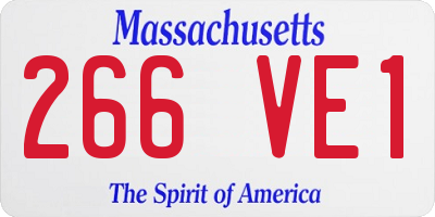 MA license plate 266VE1
