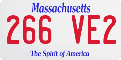 MA license plate 266VE2