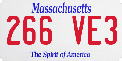 MA license plate 266VE3