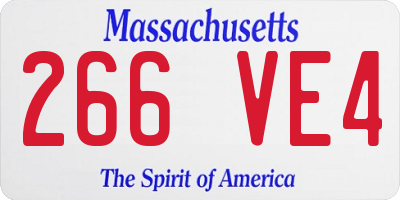 MA license plate 266VE4