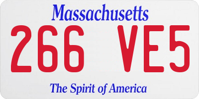 MA license plate 266VE5