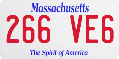 MA license plate 266VE6