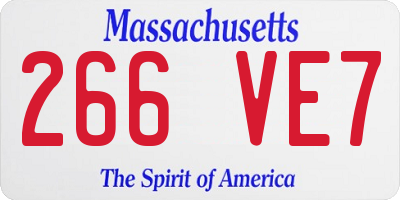 MA license plate 266VE7