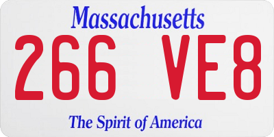 MA license plate 266VE8