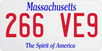 MA license plate 266VE9
