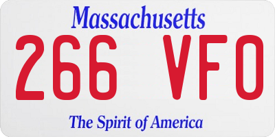 MA license plate 266VF0