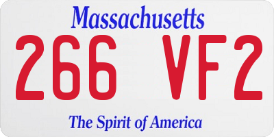 MA license plate 266VF2