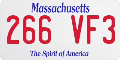 MA license plate 266VF3