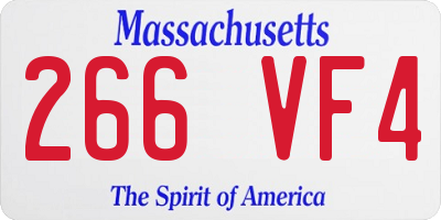 MA license plate 266VF4